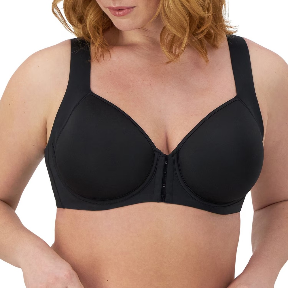 NWT Bali DF3450 One Smooth U 44D Black Posture Boost Underwire Bra Full Coverage
